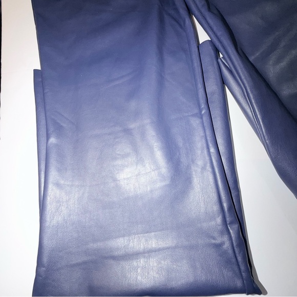 Bagatelle Blue Faux Leather Pants - Picture 4 of 16